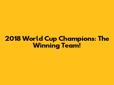 2018 World Cup Champions: The Winning Team!