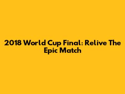 2018 World Cup Final: Relive The Epic Match