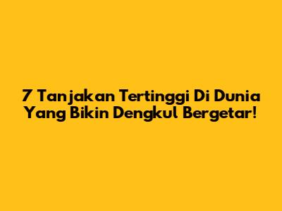 7 Tanjakan Tertinggi Di Dunia Yang Bikin Dengkul Bergetar!