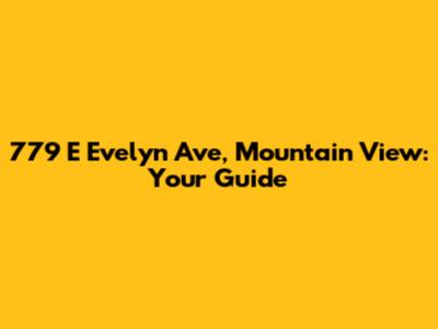 779 E Evelyn Ave, Mountain View: Your Guide