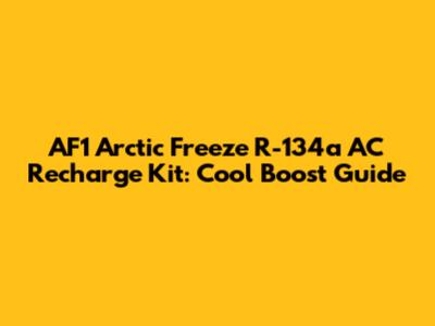 AF1 Arctic Freeze R-134a AC Recharge Kit: Cool Boost Guide
