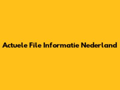 Actuele File Informatie Nederland