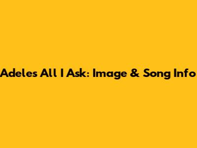 Adele's 'All I Ask': Image & Song Info