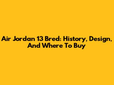 Air Jordan 13 Bred: History, Design, And Where To Buy