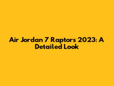 Air Jordan 7 Raptors 2023: A Detailed Look