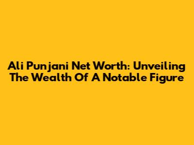 Ali Punjani Net Worth: Unveiling The Wealth Of A Notable Figure