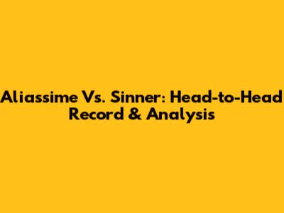 Aliassime Vs. Sinner: Head-to-Head Record & Analysis