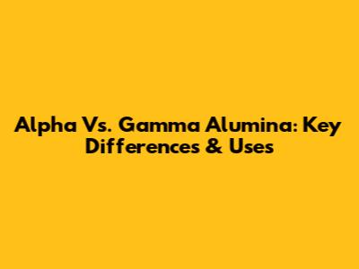 Alpha Vs. Gamma Alumina: Key Differences & Uses