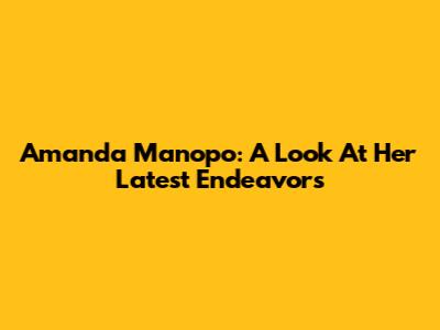 Amanda Manopo: A Look At Her Latest Endeavors