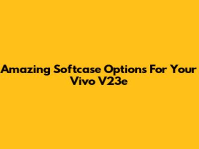 Amazing Softcase Options For Your Vivo V23e