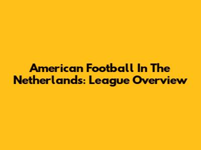 American Football In The Netherlands: League Overview