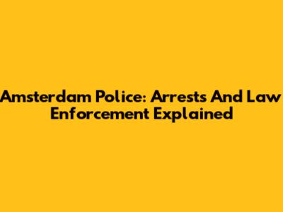 Amsterdam Police: Arrests And Law Enforcement Explained