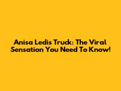 Anisa Ledis Truck: The Viral Sensation You Need To Know!