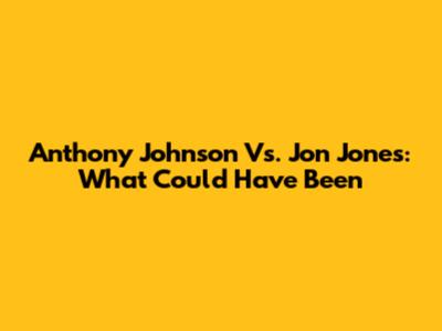 Anthony Johnson Vs. Jon Jones: What Could Have Been