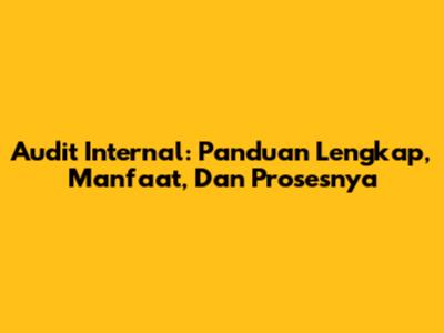Audit Internal: Panduan Lengkap, Manfaat, Dan Prosesnya