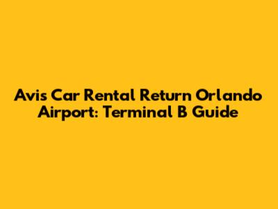 Avis Car Rental Return Orlando Airport: Terminal B Guide