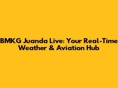 BMKG Juanda Live: Your Real-Time Weather & Aviation Hub