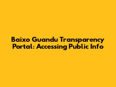Baixo Guandu Transparency Portal: Accessing Public Info