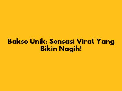 Bakso Unik: Sensasi Viral Yang Bikin Nagih!