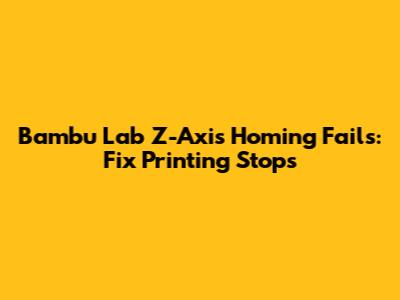Bambu Lab Z-Axis Homing Fails: Fix Printing Stops
