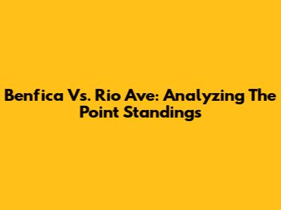 Benfica Vs. Rio Ave: Analyzing The Point Standings