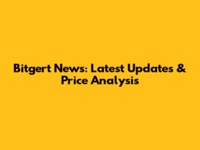 Bitgert News: Latest Updates & Price Analysis