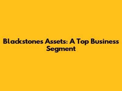 Blackstone's Assets: A Top Business Segment