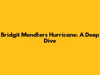 Bridgit Mendler's Hurricane: A Deep Dive