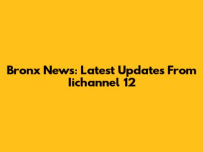 Bronx News: Latest Updates From Iichannel 12