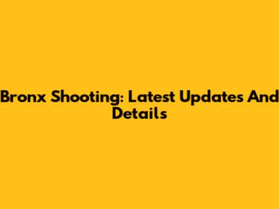 Bronx Shooting: Latest Updates And Details