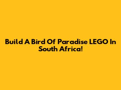 Build A Bird Of Paradise LEGO In South Africa!