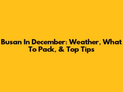 Busan In December: Weather, What To Pack, & Top Tips