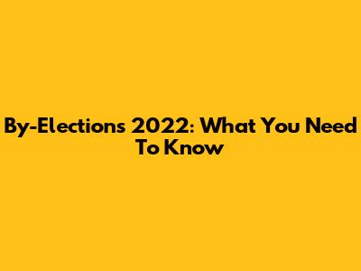 By-Elections 2022: What You Need To Know