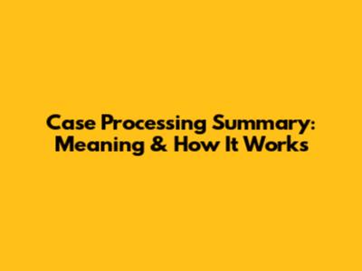 Case Processing Summary: Meaning & How It Works