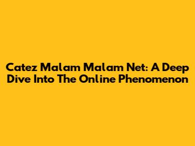 Catez Malam Malam Net: A Deep Dive Into The Online Phenomenon