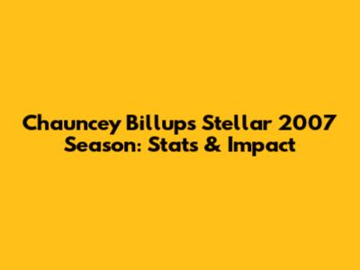 Chauncey Billups' Stellar 2007 Season: Stats & Impact