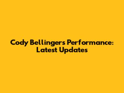 Cody Bellinger's Performance: Latest Updates