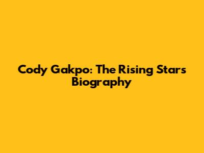 Cody Gakpo: The Rising Star's Biography