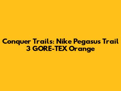 Conquer Trails: Nike Pegasus Trail 3 GORE-TEX Orange