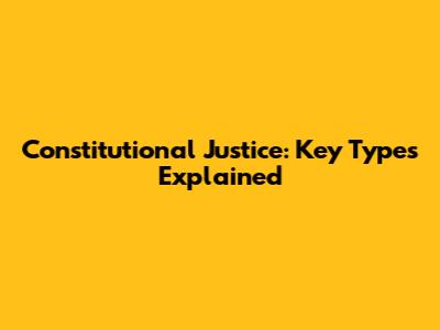 Constitutional Justice: Key Types Explained