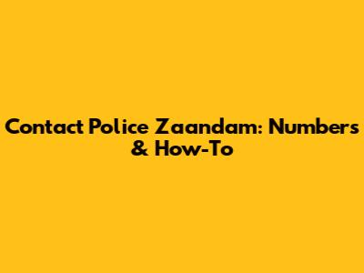 Contact Police Zaandam: Numbers & How-To