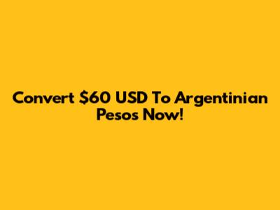 Convert $60 USD To Argentinian Pesos Now!