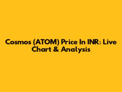 Cosmos (ATOM) Price In INR: Live Chart & Analysis