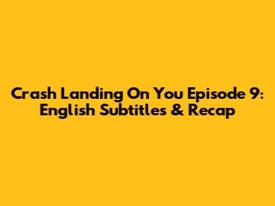Crash Landing On You Episode 9: English Subtitles & Recap