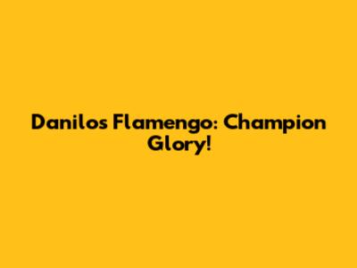 Danilo's Flamengo: Champion Glory!