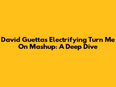 David Guetta's Electrifying 'Turn Me On' Mashup: A Deep Dive