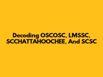 Decoding OSCOSC, LMSSC, SCCHATTAHOOCHEE, And SCSC