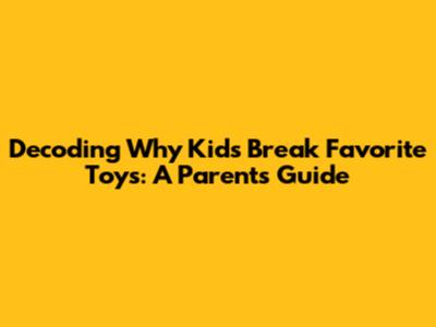 Decoding Why Kids Break Favorite Toys: A Parent's Guide
