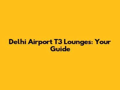 Delhi Airport T3 Lounges: Your Guide