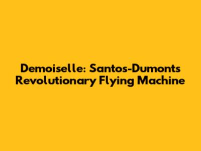 Demoiselle: Santos-Dumont's Revolutionary Flying Machine